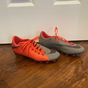 Orange and Grey Nike Outdoor Soccer Shoes